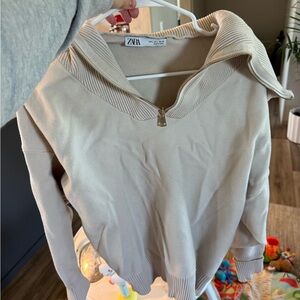 Zara Cream Cowl Neck Sweater